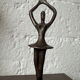 Small bronze dancer in 1980s modernist style.