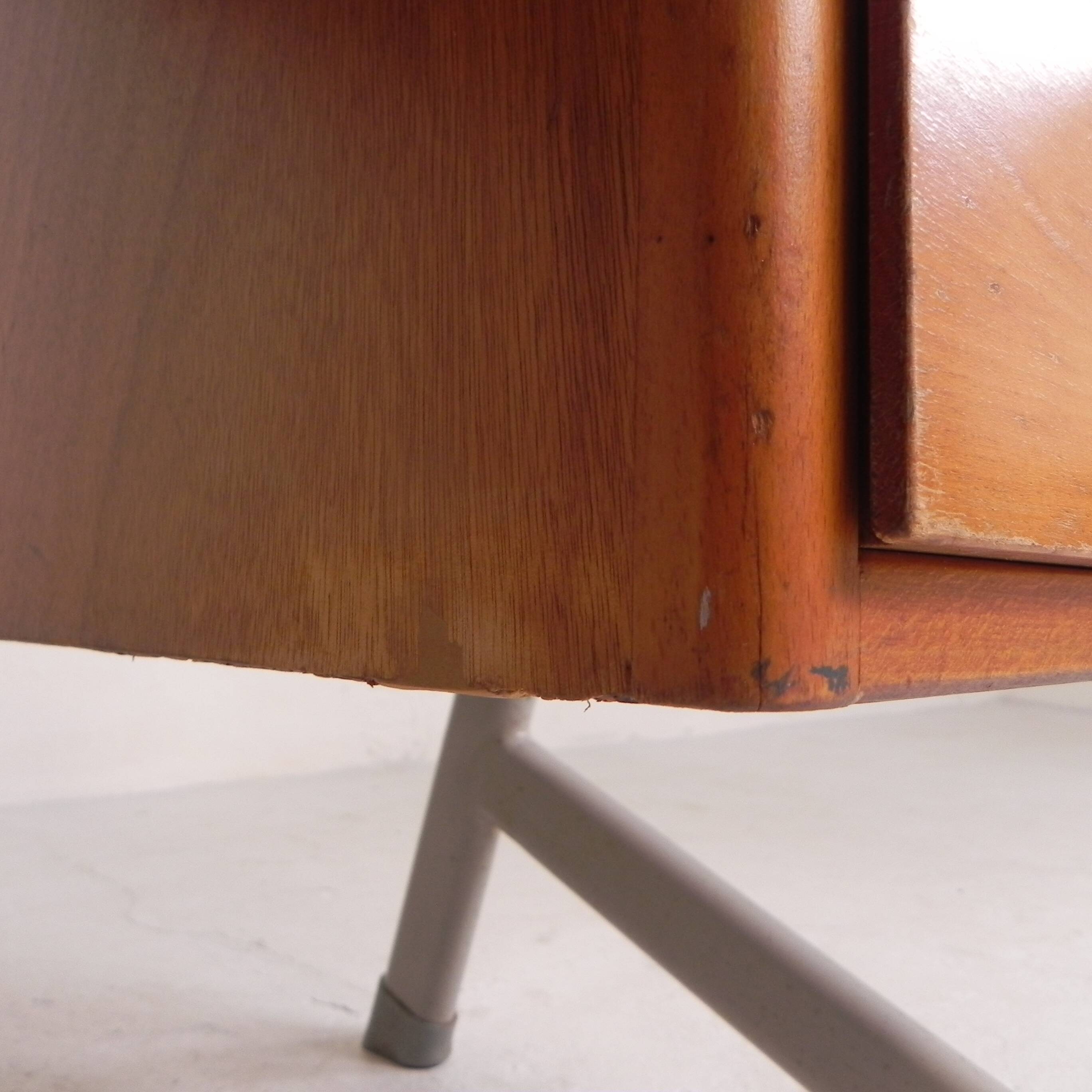 Industrial desk with 2 drawer units, 1960s.