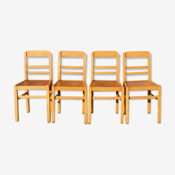 Série de 4 chaises "ELF indislocables"