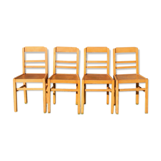 Série de 4 chaises "ELF indislocables"