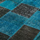Hand-knotted turkish vintage 200 cm x 297 cm black patchwork carpet