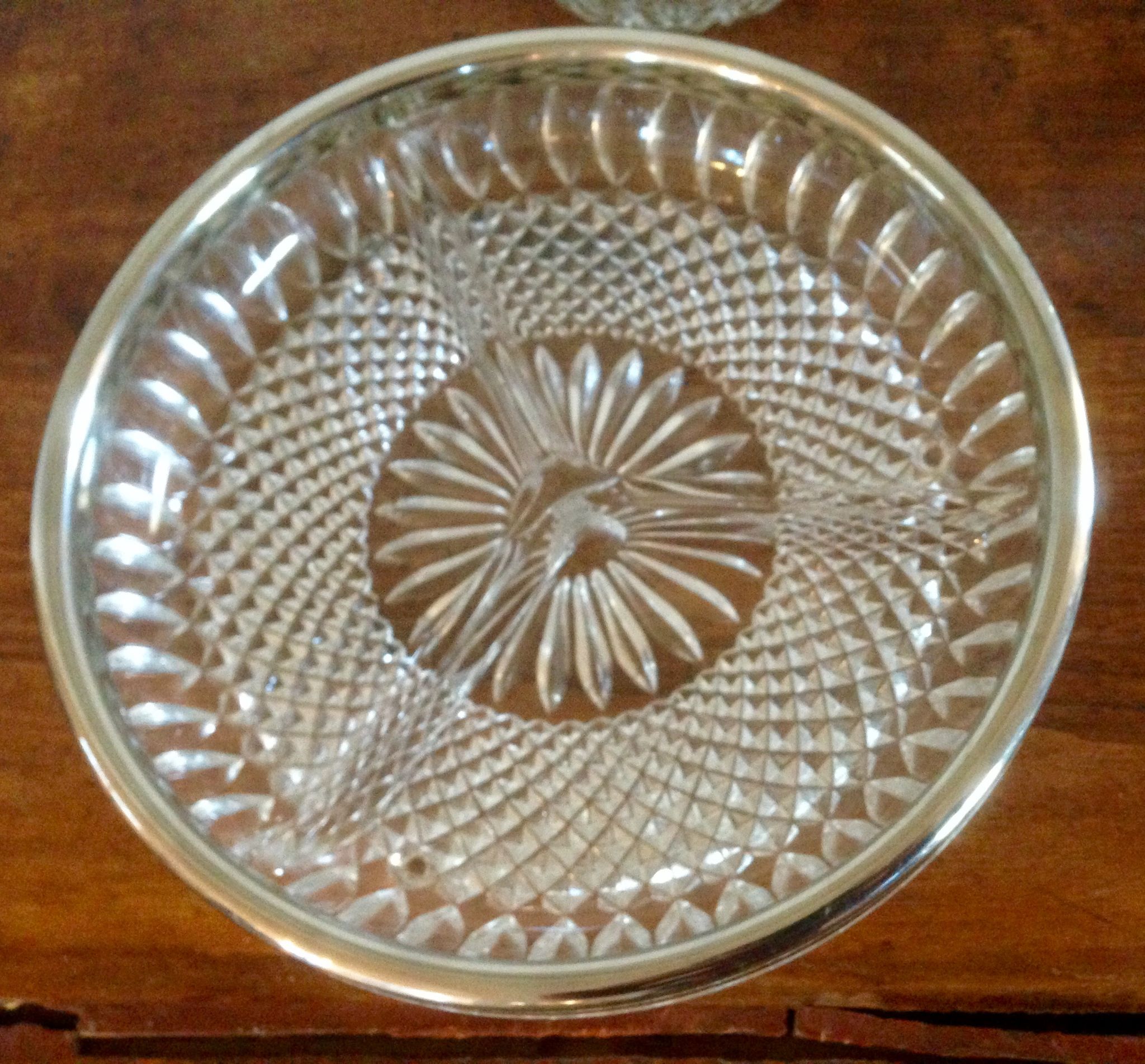 Dishes and ramekins chiseled glass and silver metal