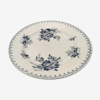 Sarreguemines ceramic serving dish, blue Flore model