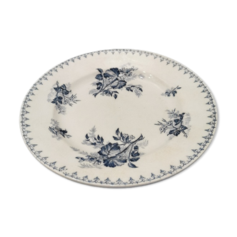 Sarreguemines ceramic serving dish, blue Flore model