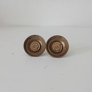 Pair of antique Empire furniture knobs from the 19th century in solid bronze.