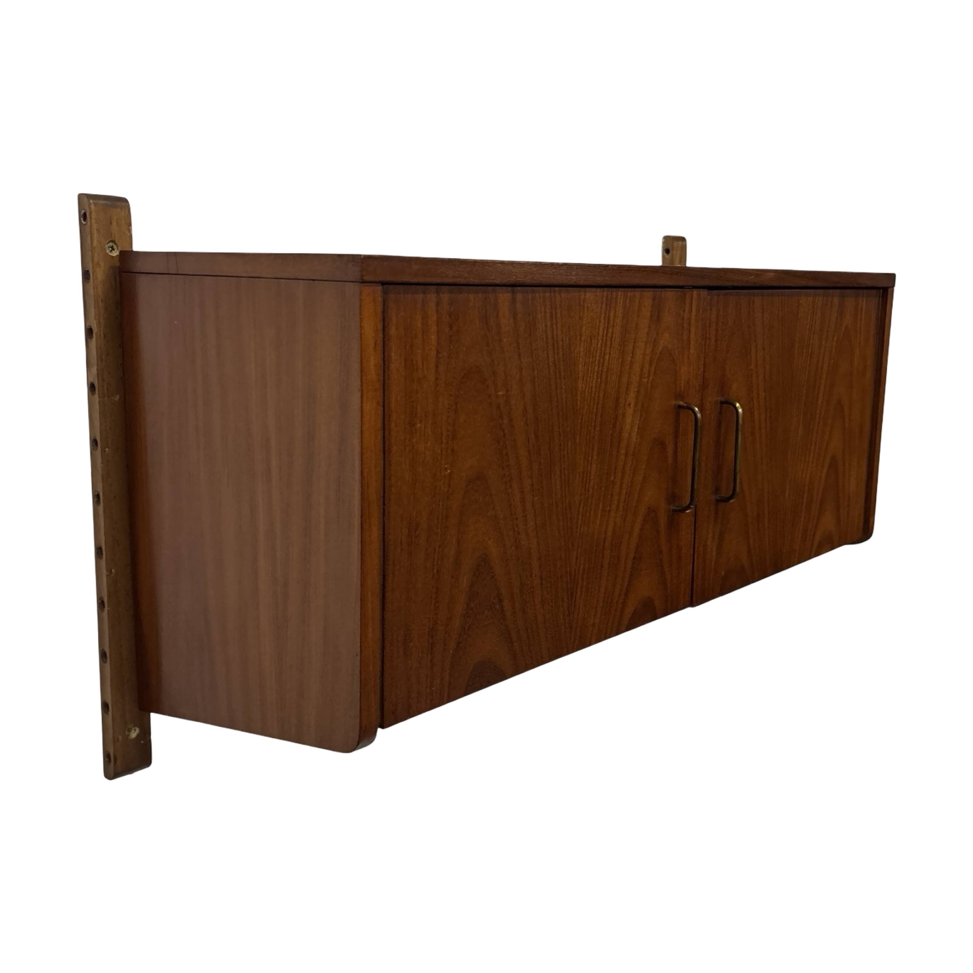 Vintage wall cabinet compact wall system 1960s teak veneer