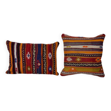 Set of 2 vintage Turkish cushion covers 41x61 cm