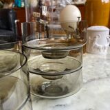 Smoked glass dessert service