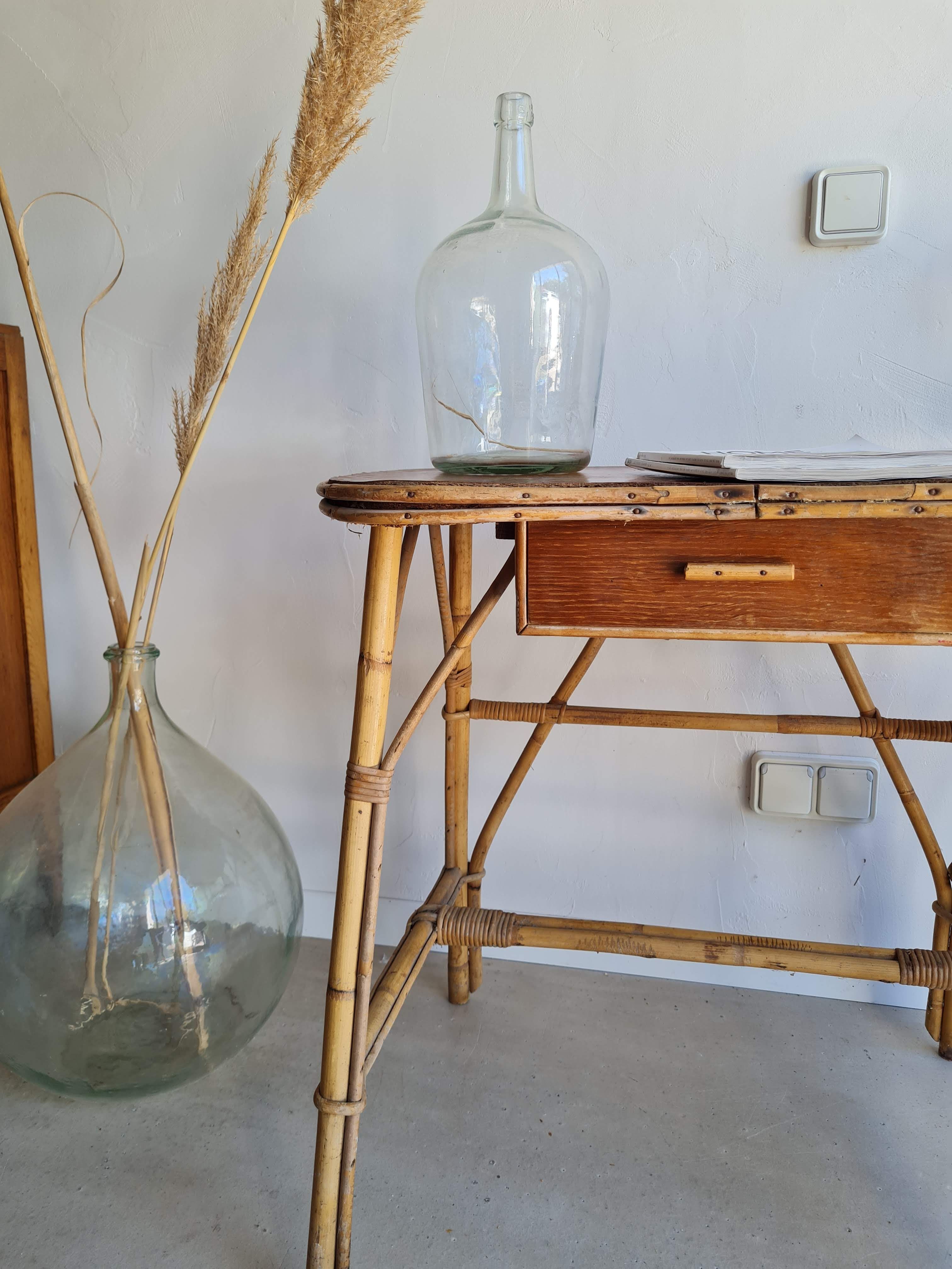 Vintage rattan desk