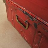 Old trunk - travel vanity case in metal and brass