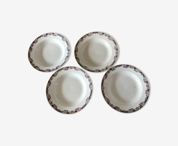 Lot de 4 assiettes creuses Digoin et Sarreguemines numérotées 4534