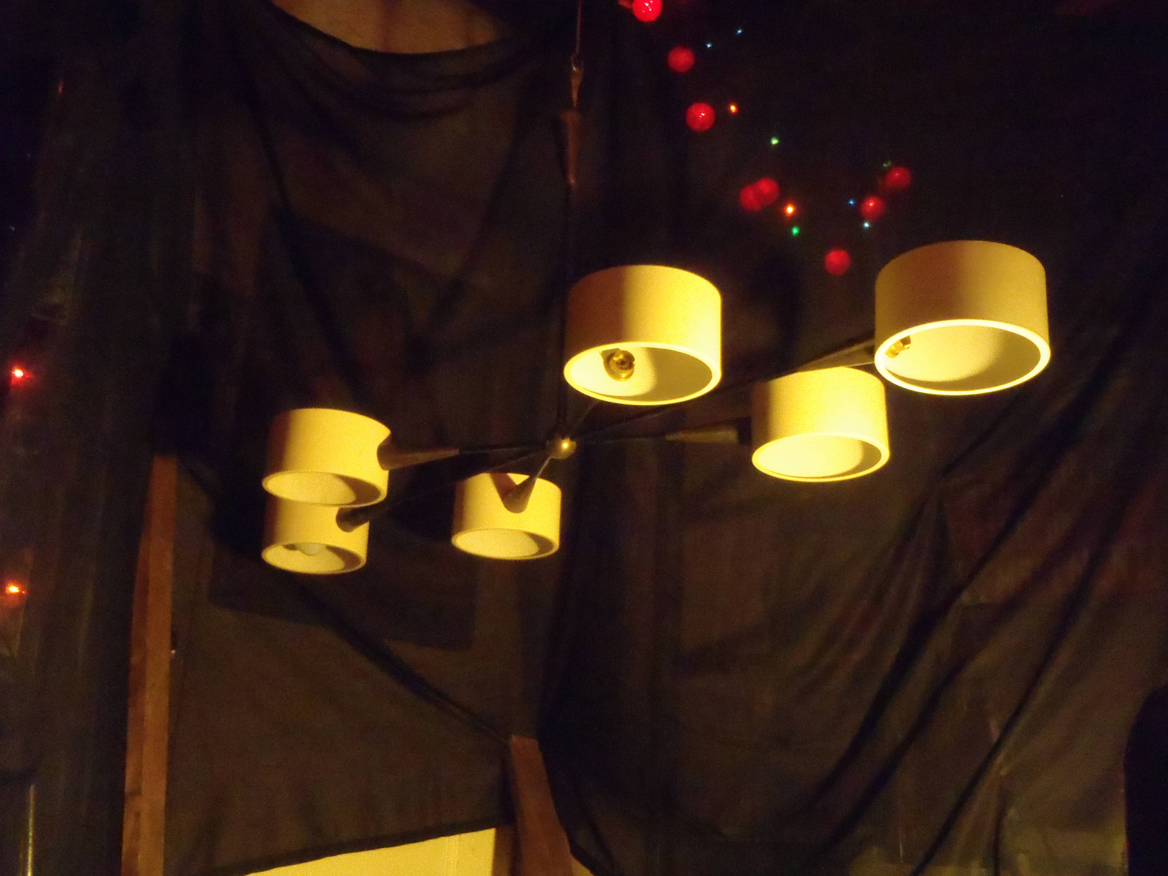 6-light art deco chandelier from the 30s/40s