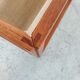 Scandinavian magazine door in teak and burlap, Denmark 60/70