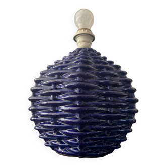 Vintage enameled ceramic lamp base from the 70s