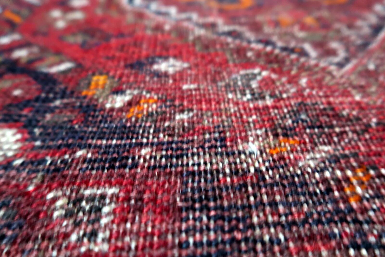 Antique Persian Shiraz handmade distressed rug 93 x 126 cm 1900s