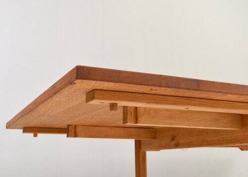 Scandinavian drop leaf dining table in oak, 1970s
