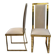 Set of 2 Michel Mangematin chairs in brass and virgin wool.