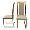 Lot de 2 chaises Michel Mangematin laiton et laine vierge.