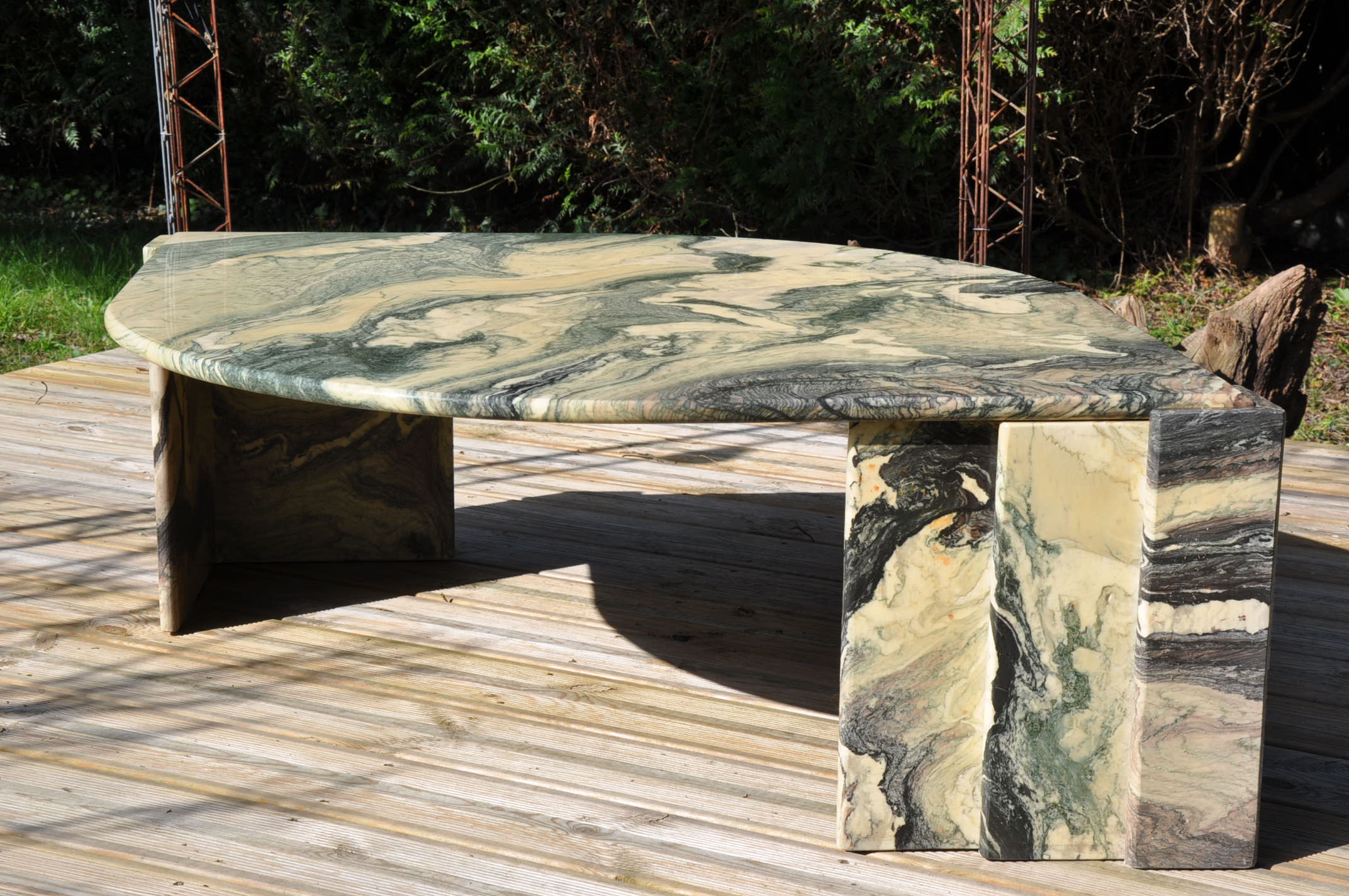 70s marble coffee table