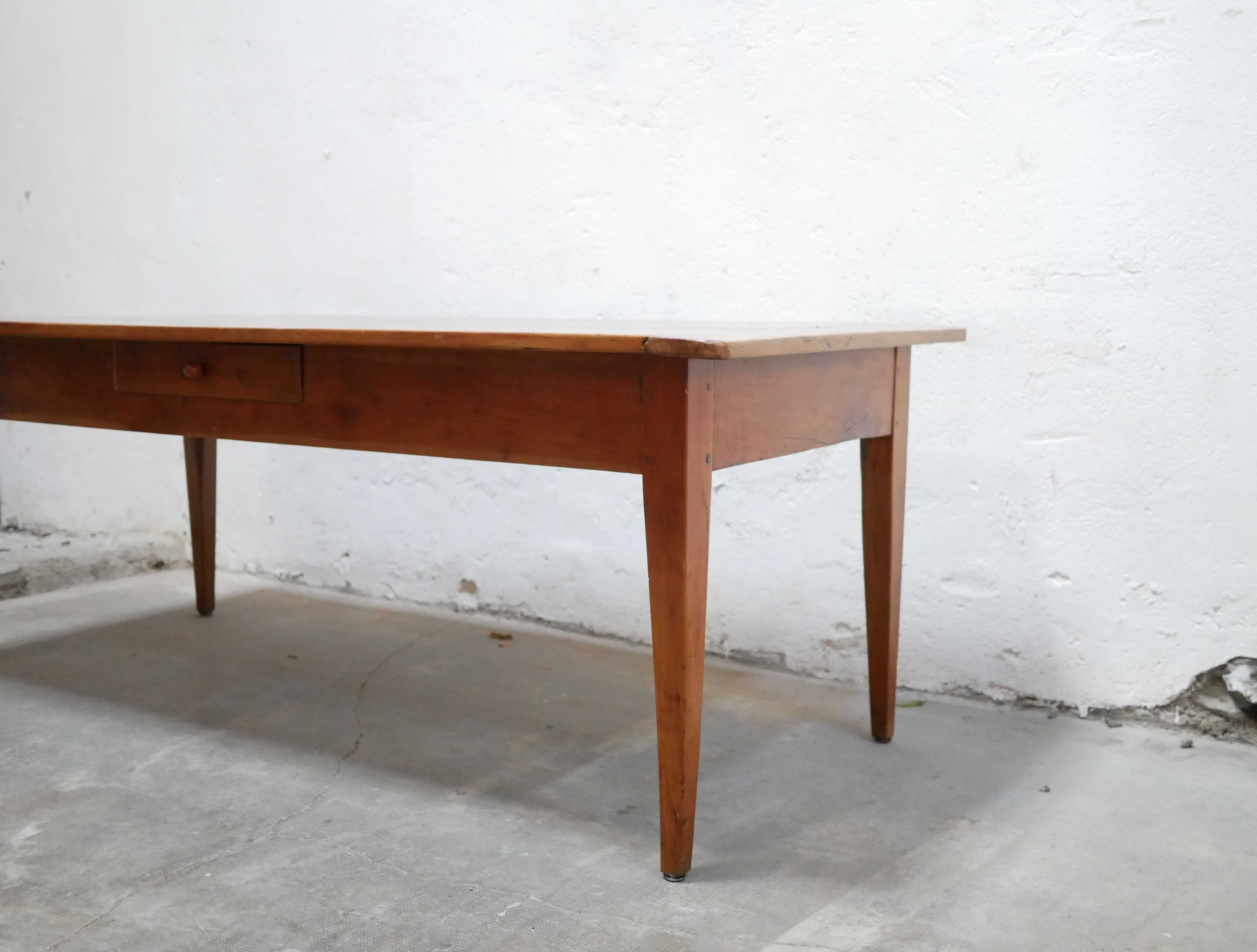 Vintage wooden farmhouse dining table