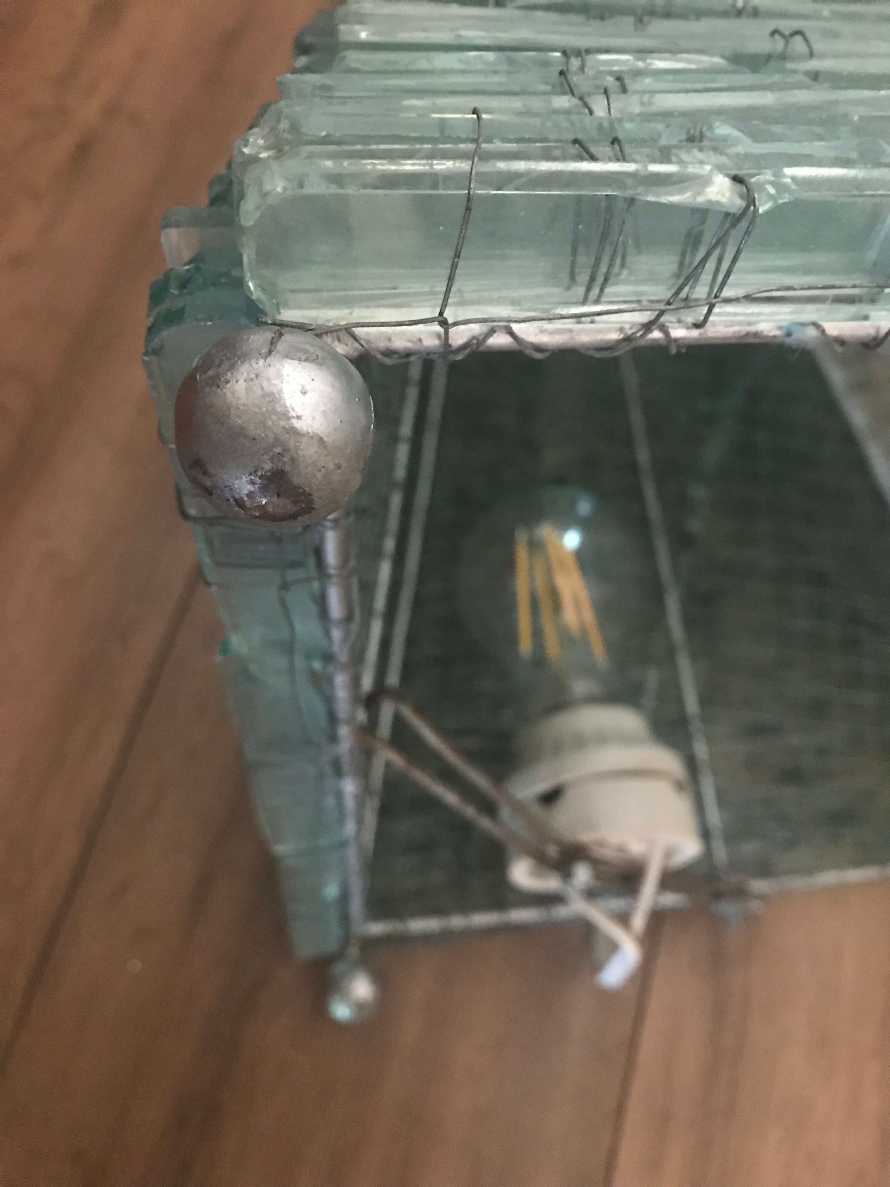 Stacked glass pyramid lamp 1970