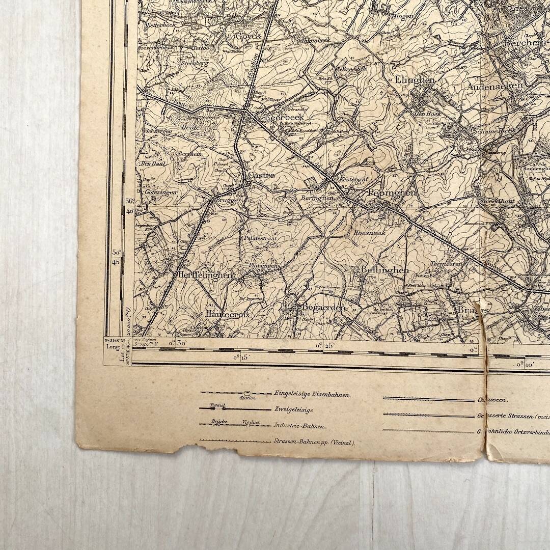 Vintage 1914 Brussels surroundings map