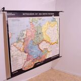 German Vintage school map of Central Europe, 1961