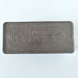 Old brown biscuit metal box