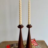 Danish teak candlesticks- Set of 2,  1960s