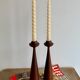 Danish teak candlesticks- Set of 2,  1960s