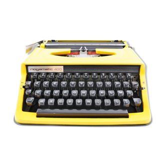 Machine à écrire nogamatic 400 jaune vintage révisée ruban neuf garantie