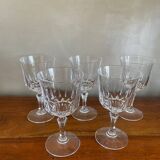 5 grands verres à eau cristal d’Arques