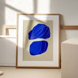 Abstract blue giclee print, 50x70cm