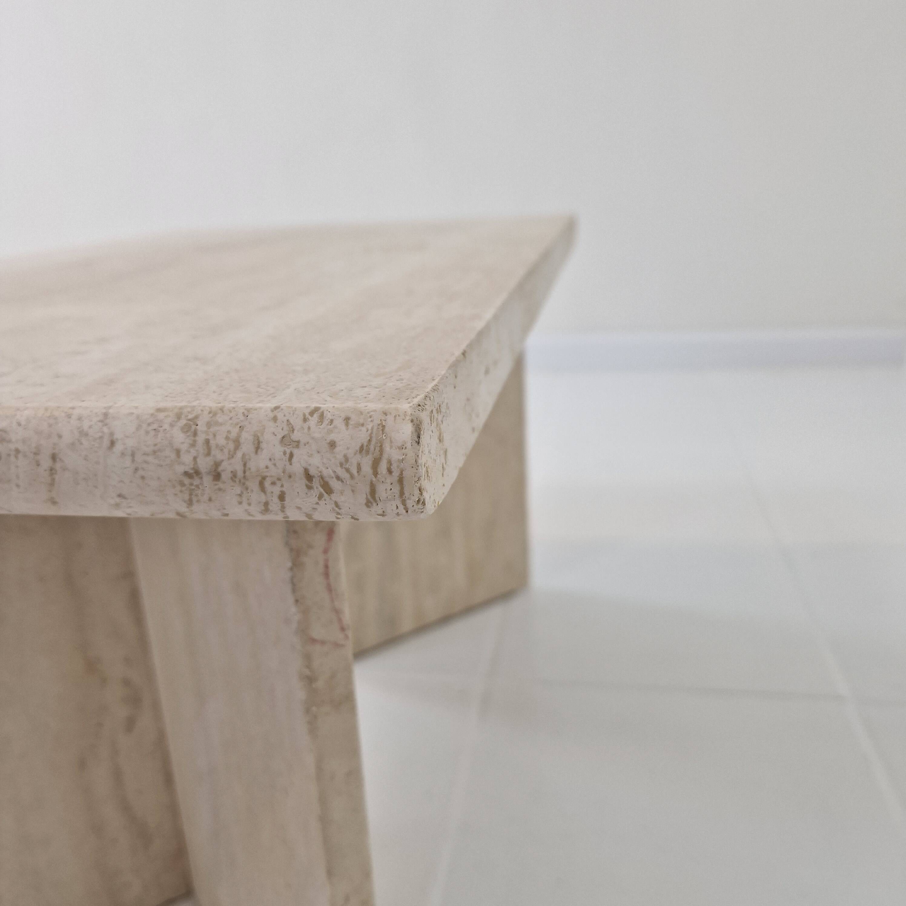 Rectangle Travertine Coffee or Side Table, Italy 1980s