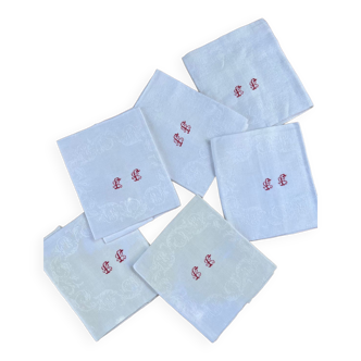 Set 6 embroidered napkins