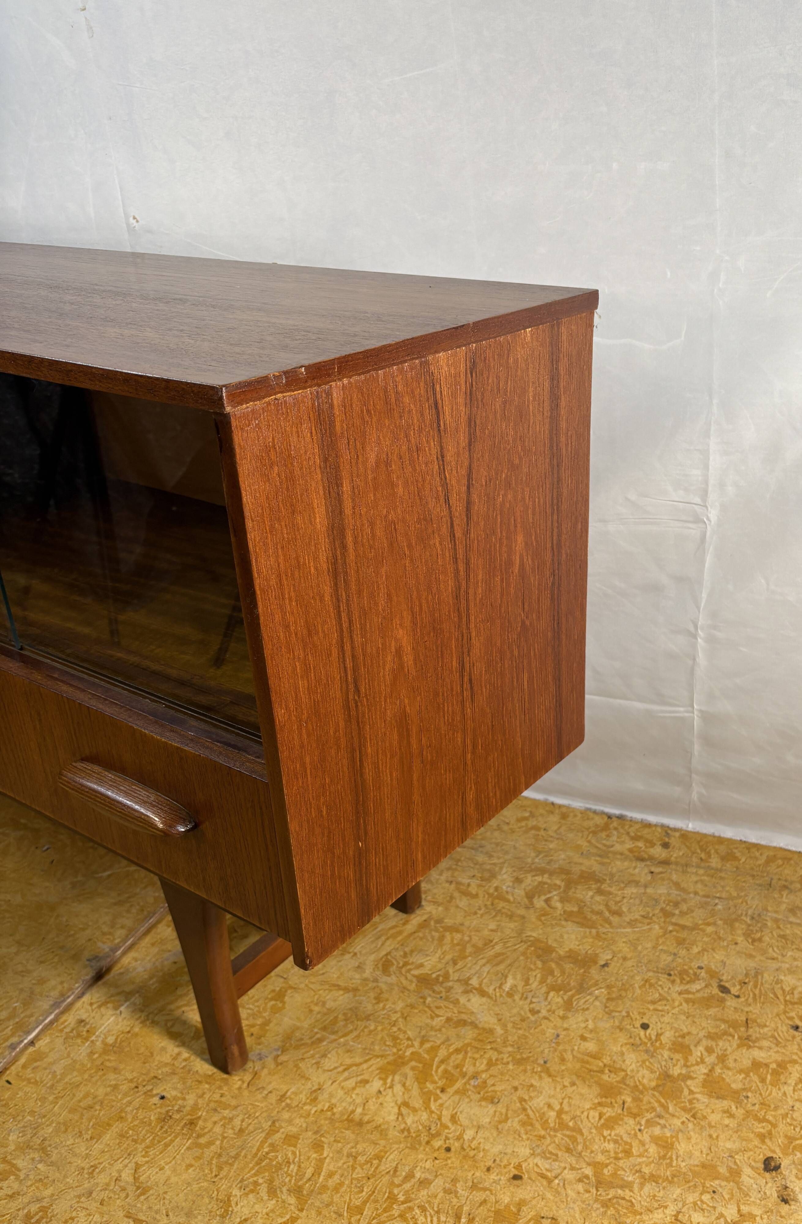 Mid-Century Retro Vintage Teak Small Sideboard by Jentique 1960s  Sliding G