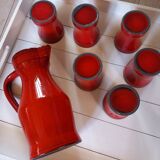 Pitcher and 6 old Elchinger mug glasses