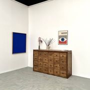 Craftsman's cabinet with 24 drawers in solid pine, 1950s.