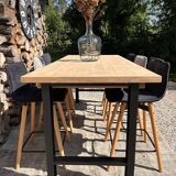 High table, island in wood and metal