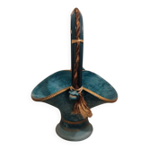 Vintage turquoise decorative vase – Mediterranean artisanal earthenware