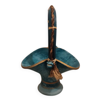 Vintage turquoise decorative vase – Mediterranean artisanal earthenware