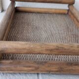 Wood and rattan tray