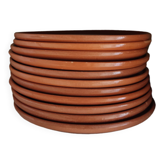 Set of 11 terracotta pizza plates from the Piral brand 27 cm