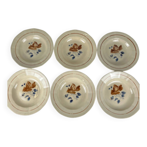 Set de 6 assiettes creuses - motif