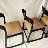 Set of 3 "sledge" chairs by Baumann