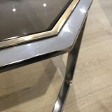 Octagonal chrome and brass coffee table - 1970