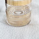 Blown glass decanter with golden borders