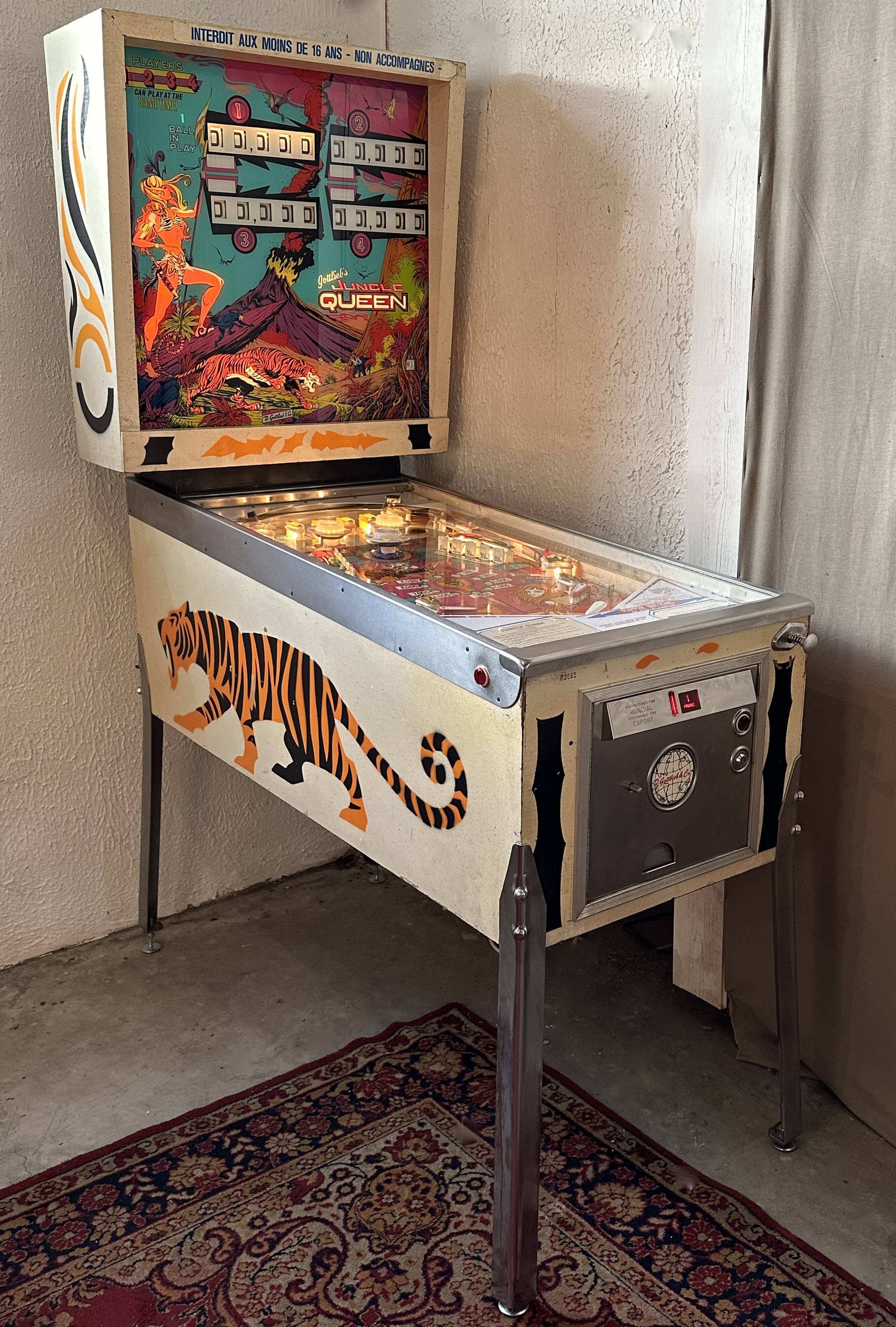 Pinball machine Jungle Queen Gottlieb USA 1977