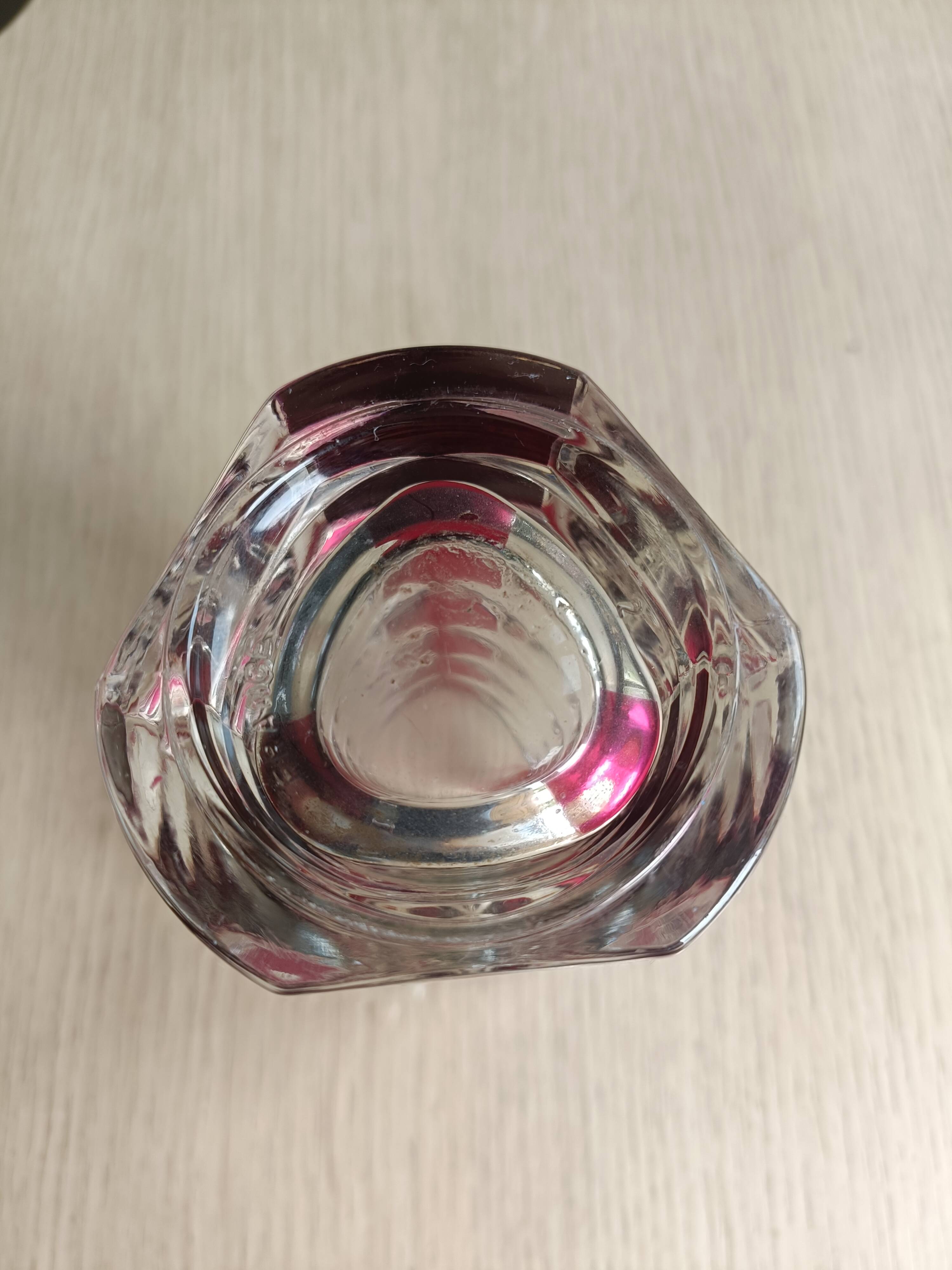 Two-tone art deco molded glass vase