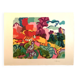 Charles lapicque, tiger hunt, 1961. original lithograph signed on the c